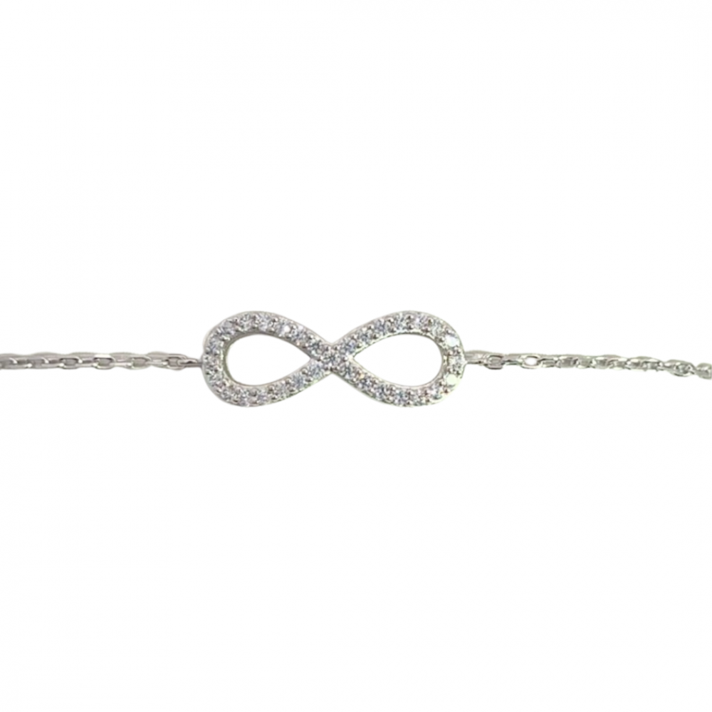 1.00 CTW Lab-Grown Shimmering Infinity Bracelet in Sterling Silver