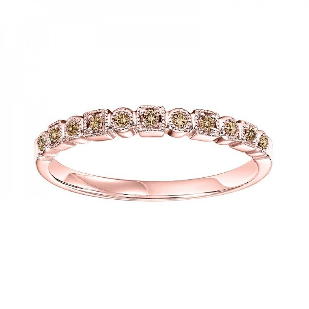 14Kt Pink Gold Diamond (1/10 Ctw) Ring