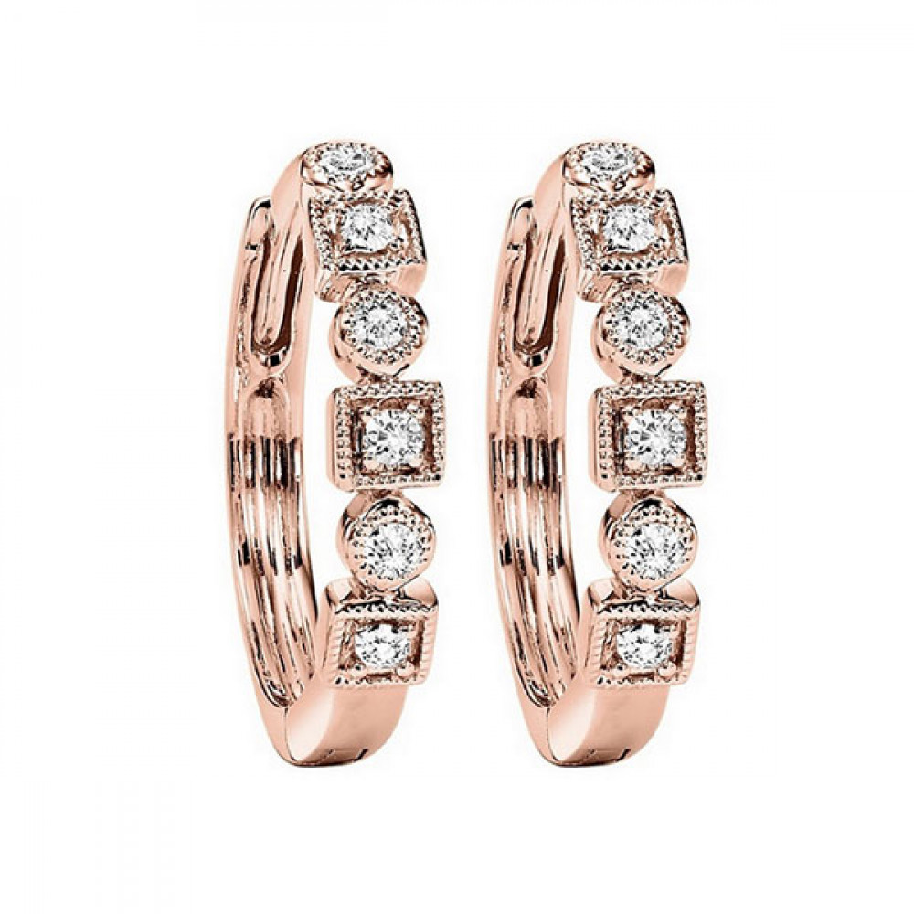 10Kt Rose Gold Diamond 1/8Ctw Earring