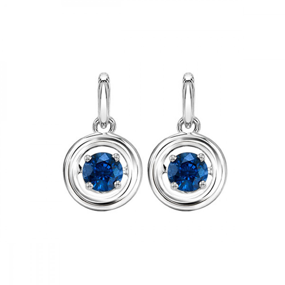 Silver Sapphire 1/3Ctw Earring