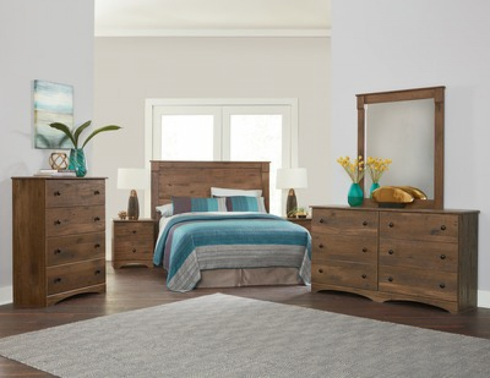 Aspen Oak 3 Piece Queen Or Full Bookcase Headboard Set | Bedroom | Seat ...