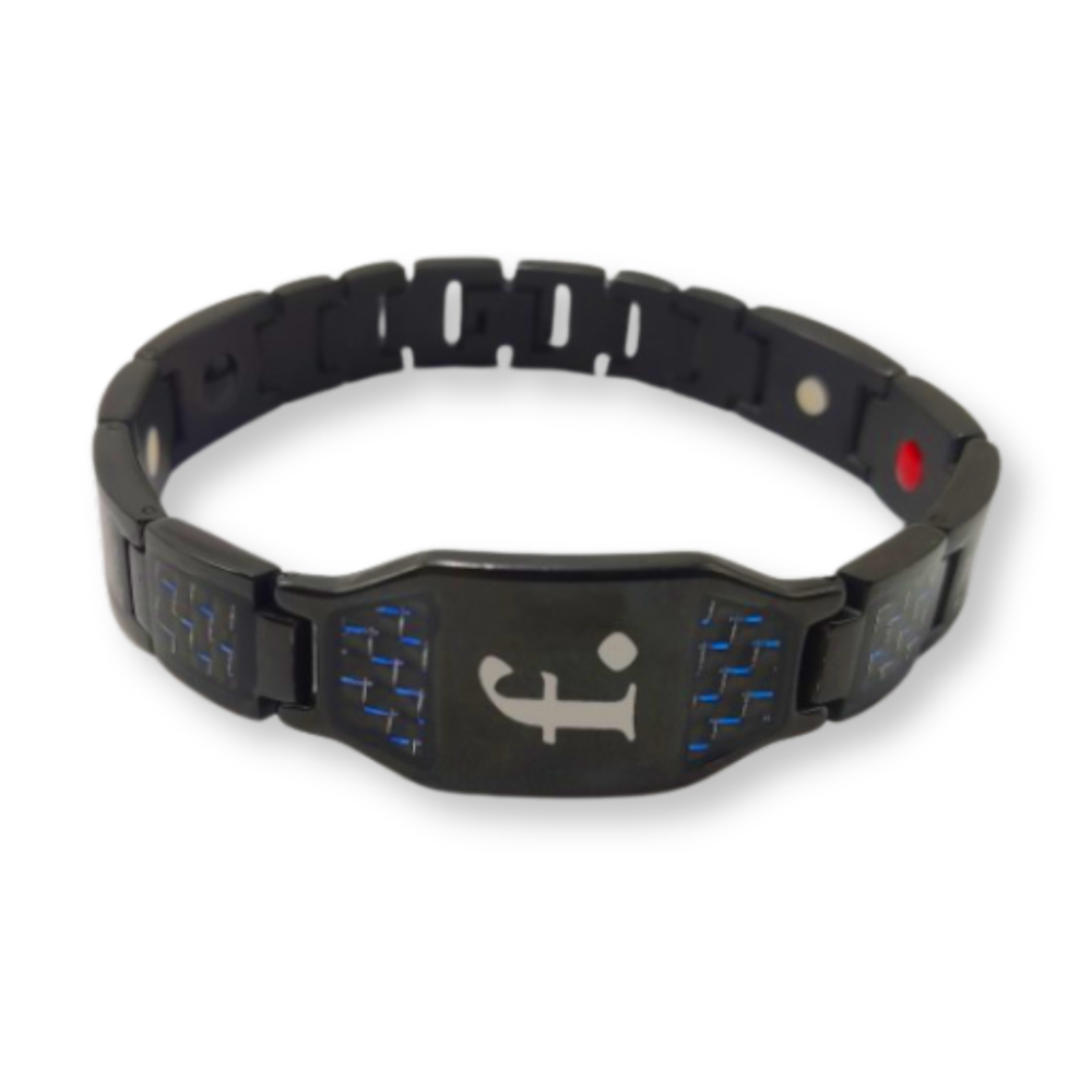 Mens Black & Blue F Tuned Bracelet