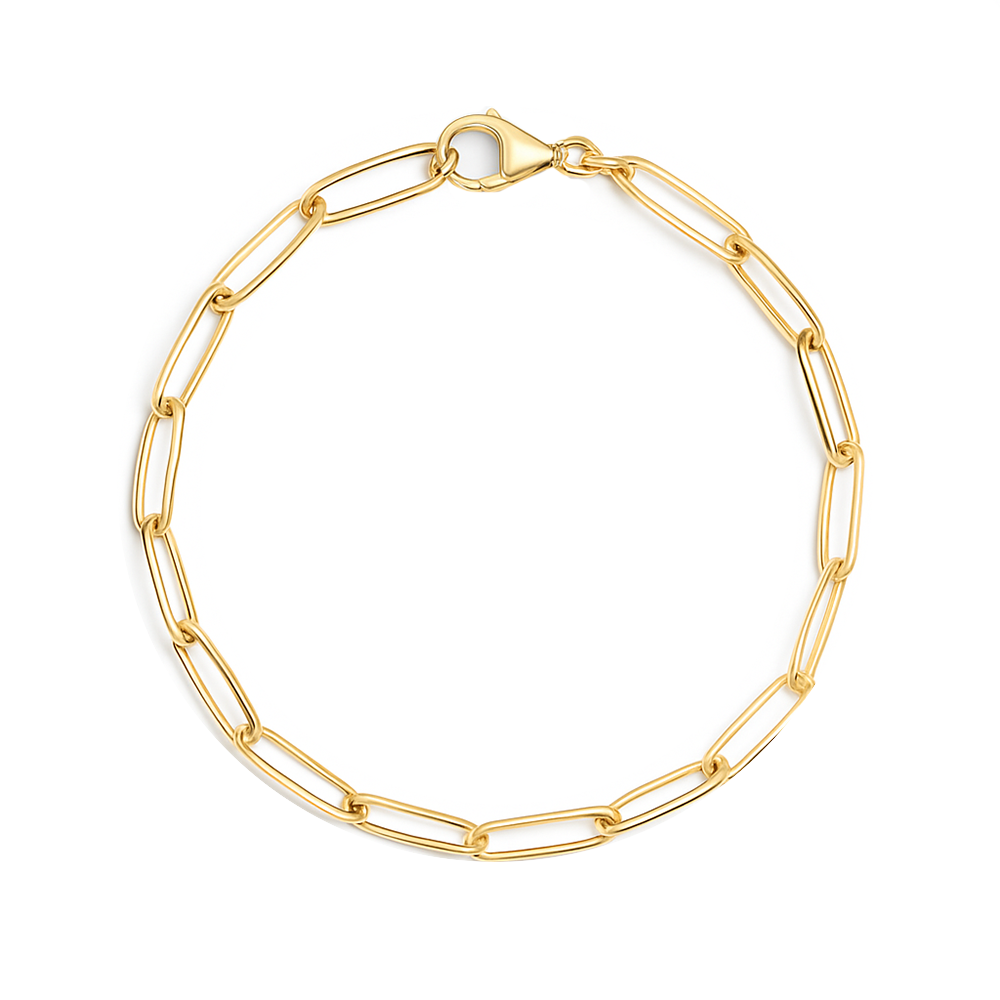 18K Gold Paperclip Bracelet