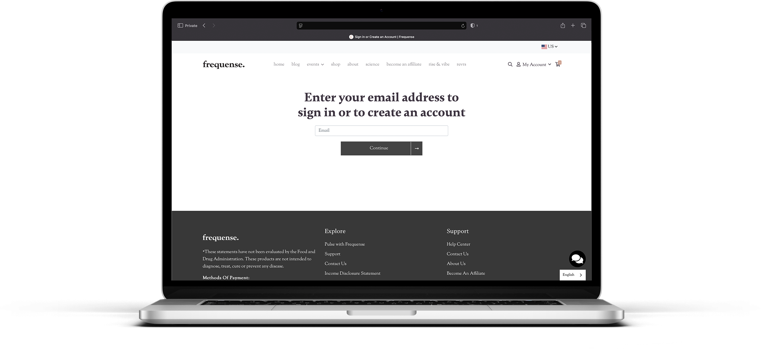 Entering your email address