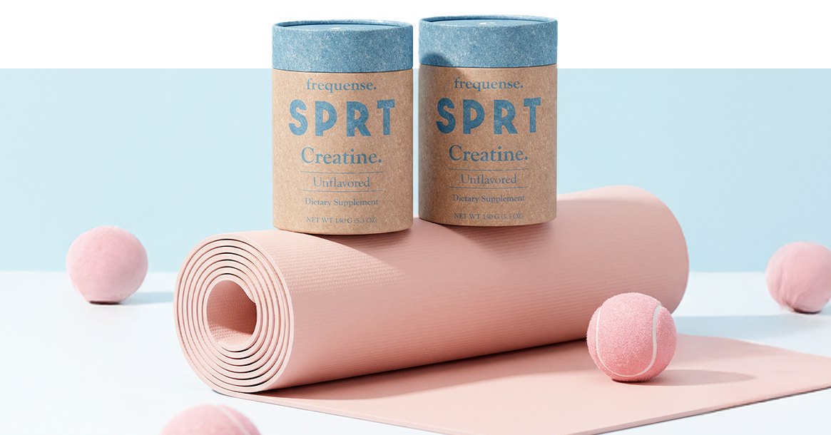 SPRT creatine on a yoga mat