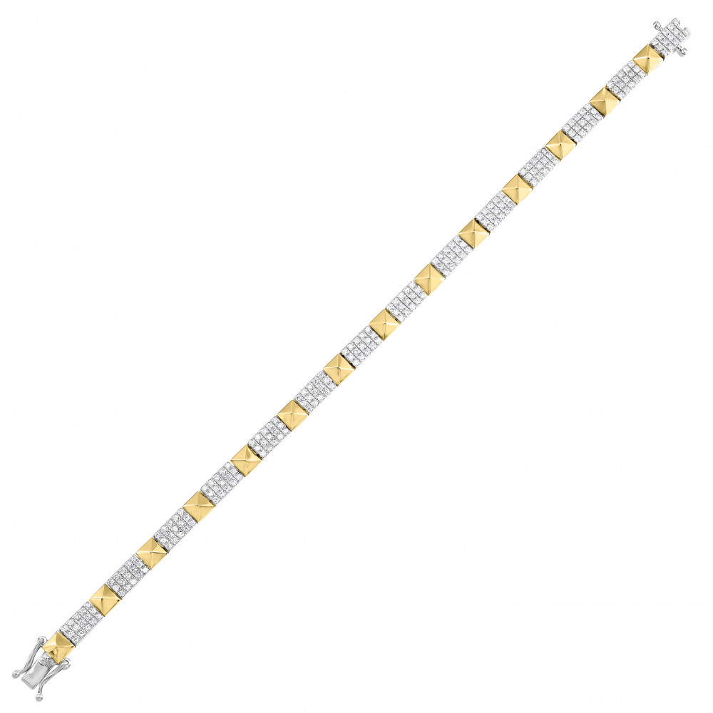 10Kt White Yellow Gold Diamond 2Ctw Bracelet