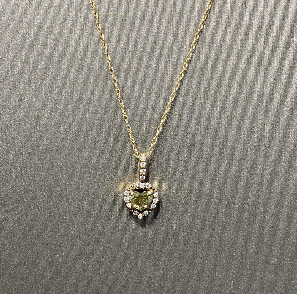 Green Heart Diamond Pendant