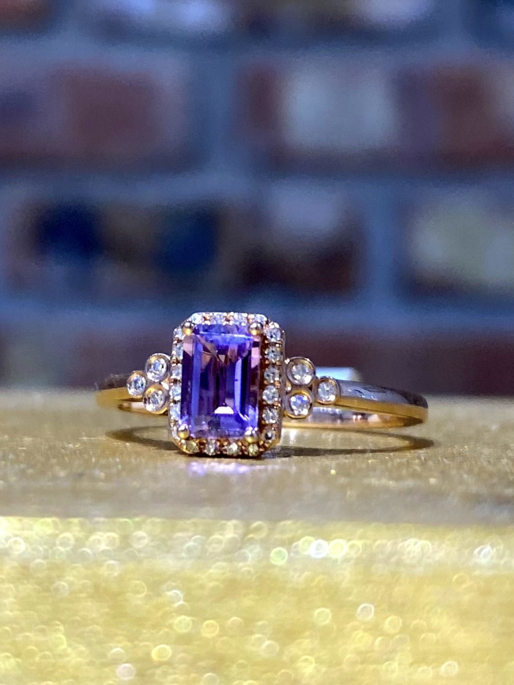 Amethyst & Diamond Ring