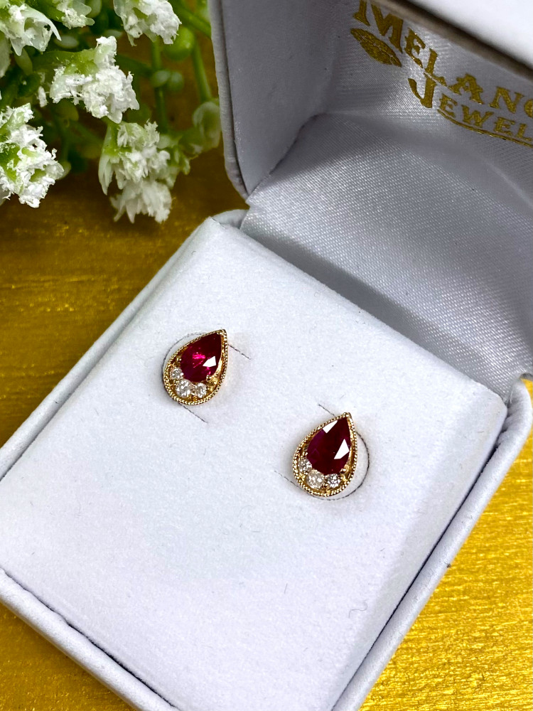 Ruby & Diamond Earrings