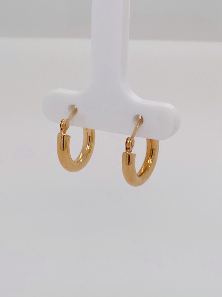 Yellow Gold Tube Hoops