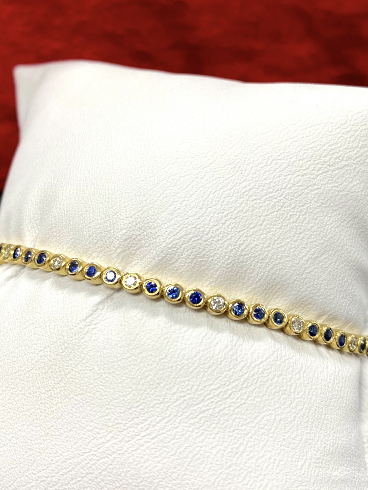 Yellow Gold Sapphire & Diamond Bracelet