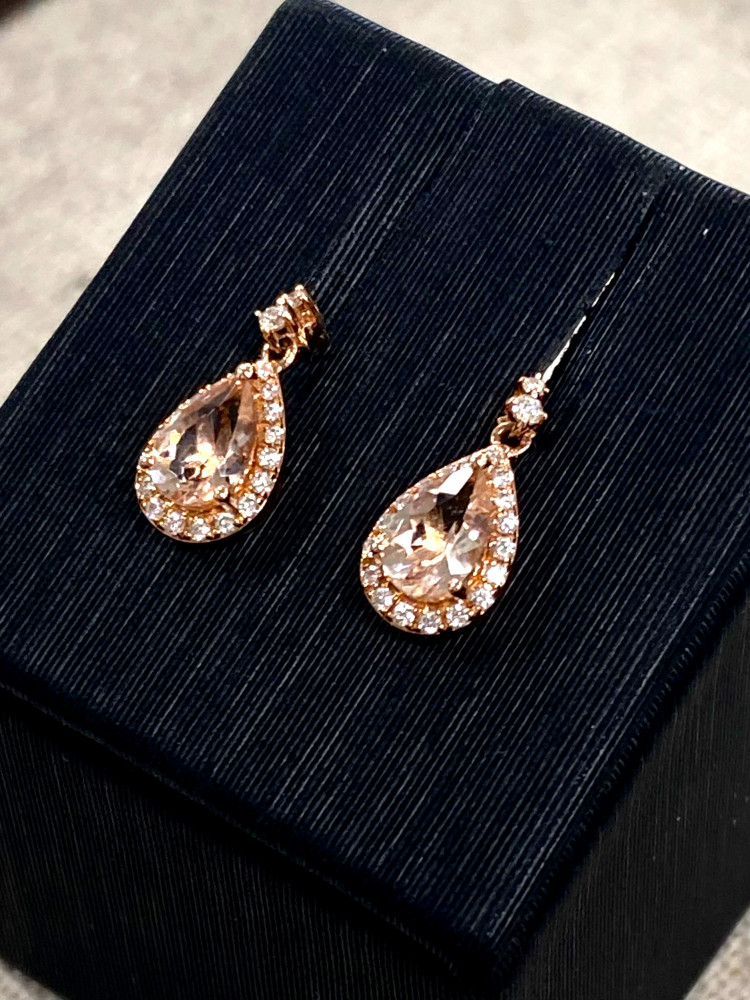 Rose Gold Diamond & Morganite Earrings