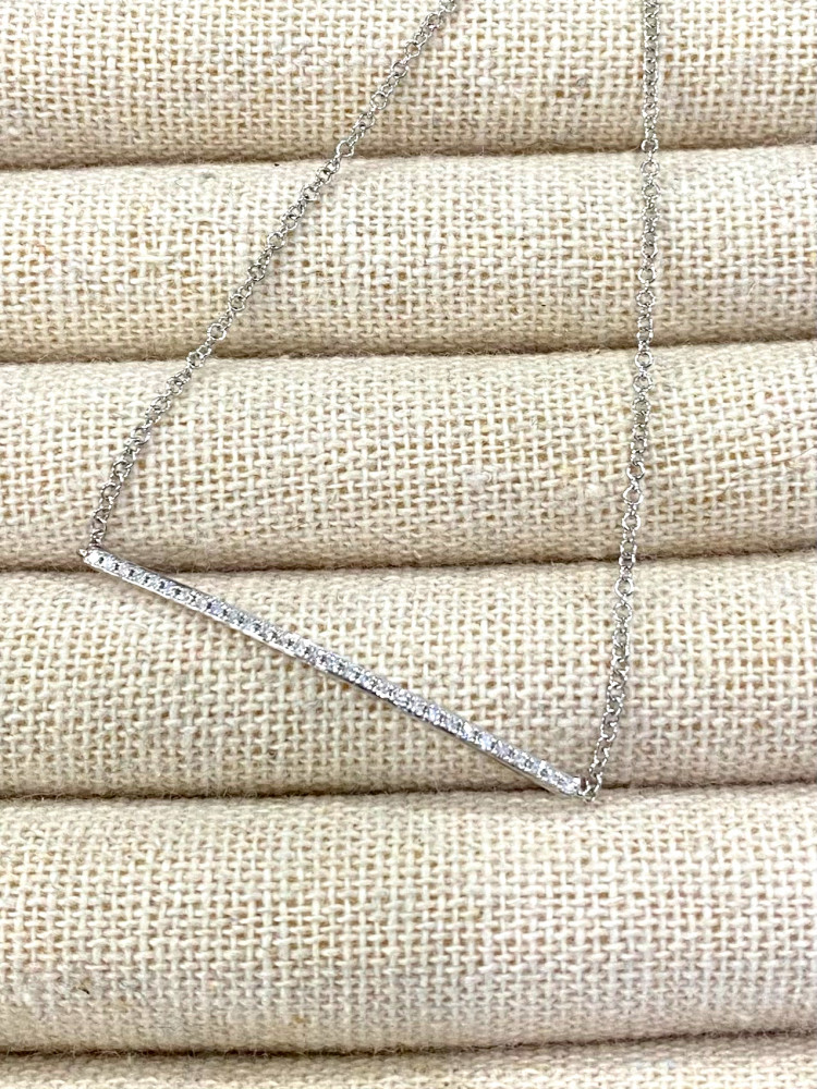 White Gold Diamond Bar Bracelet