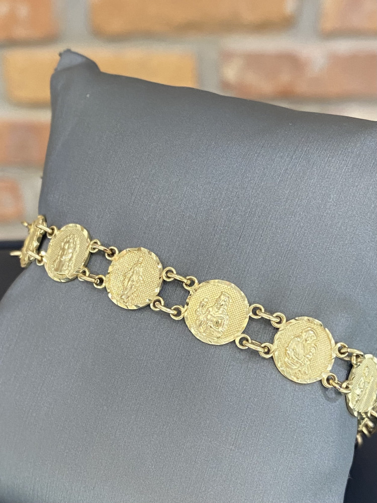 Yellow Gold Saints Bracelet