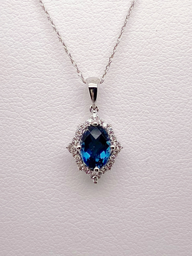 London Blue Topaz & Diamond Pendant