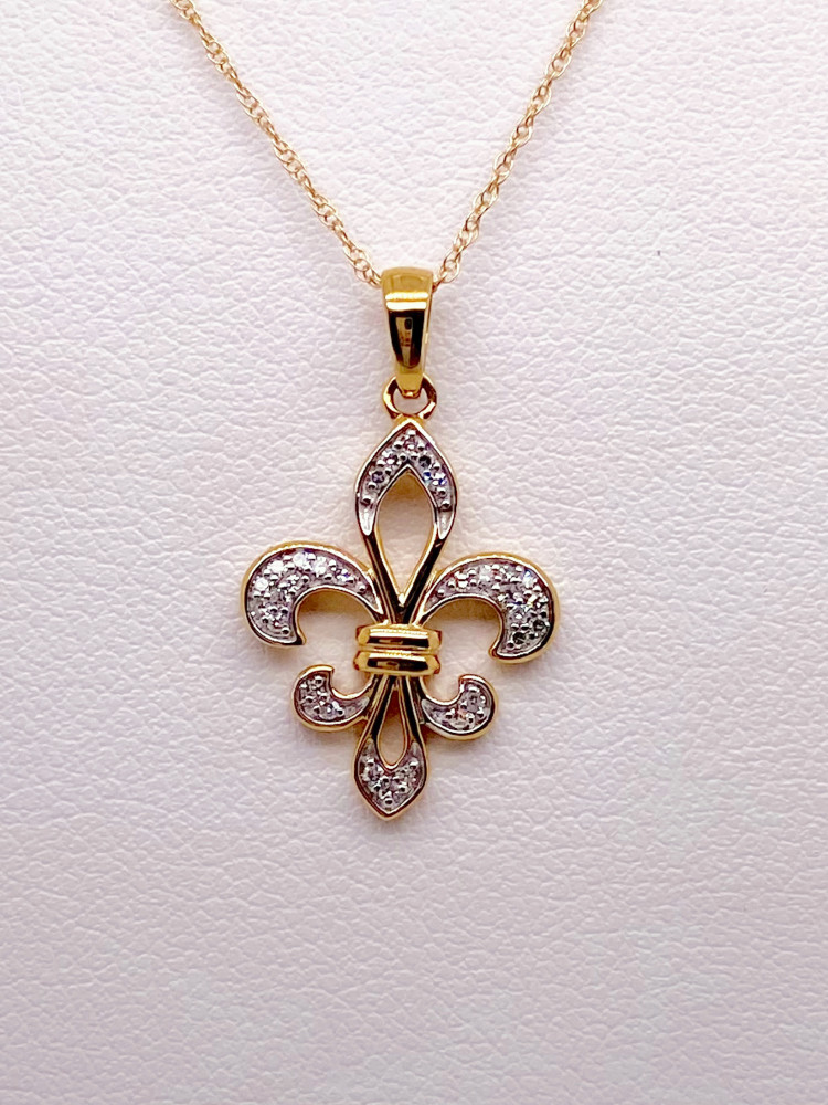 Fleur De Lis Diamond Pendant