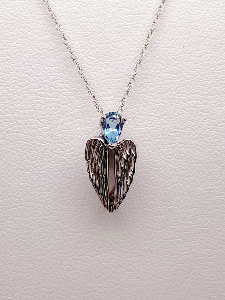 Aqua & Angel Wing Pendant