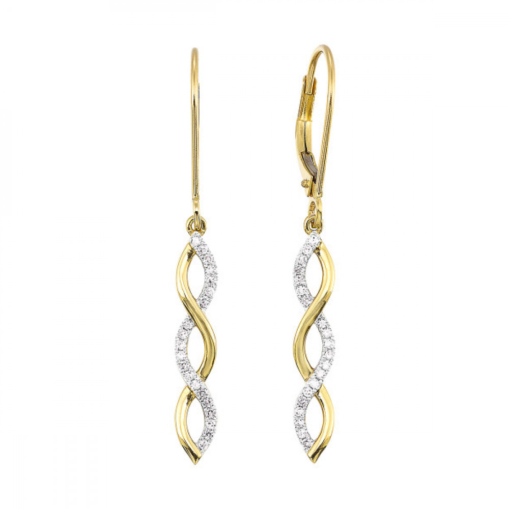 10Kt Yellow Gold Diamond 1/7Ctw Earring