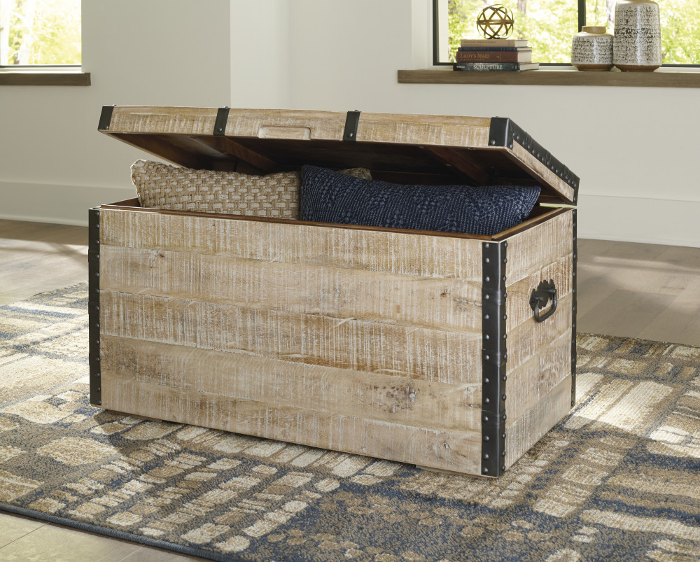 Dartland Whitewash Storage Trunk Bedroom Elements