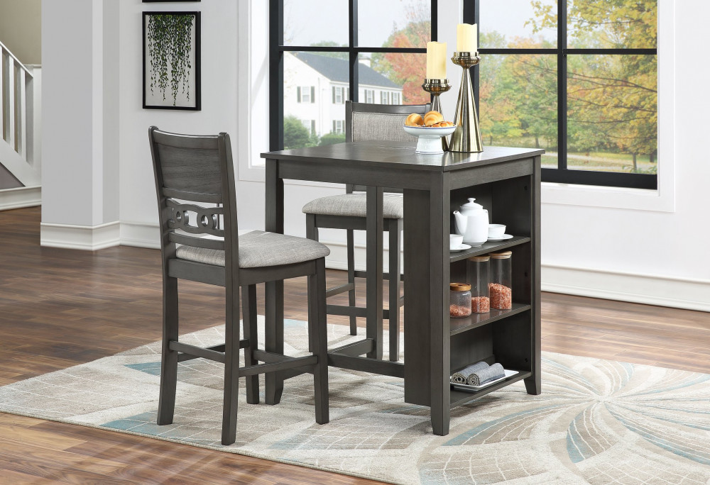  Kitchen Island with Seating for 2, 3 Piece Counter