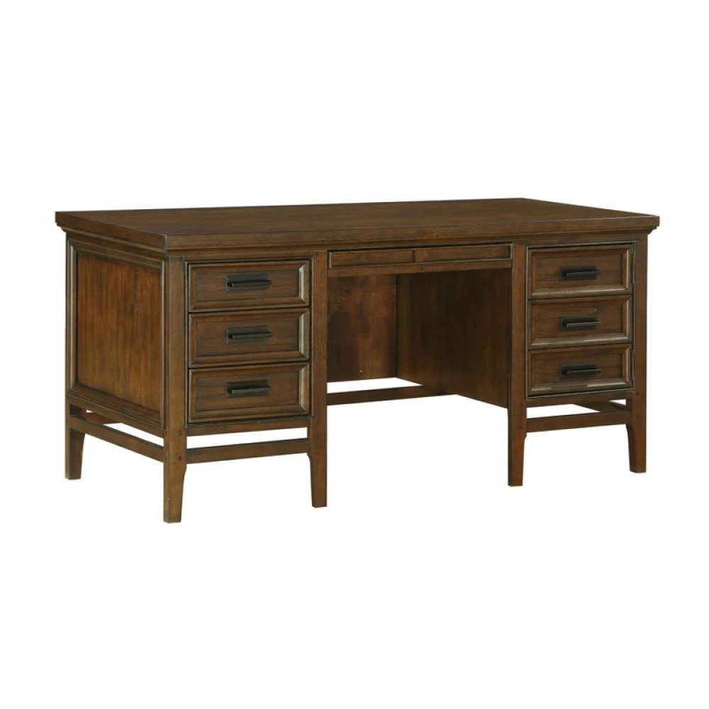 Frazier Park Brown Cherry Wood Office Desk Home Office Elements