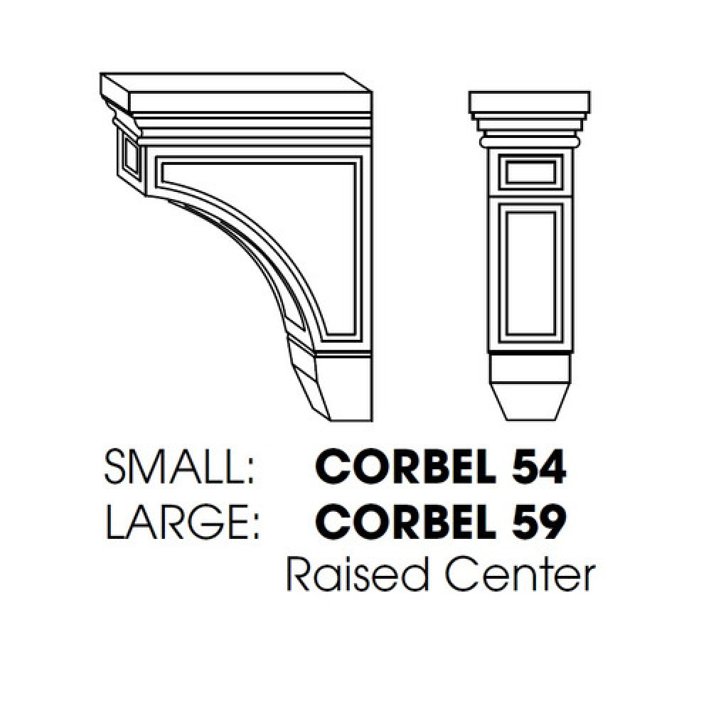 Boca White - Large Corbel, Raised Center 3"Wx6"Dx9"H