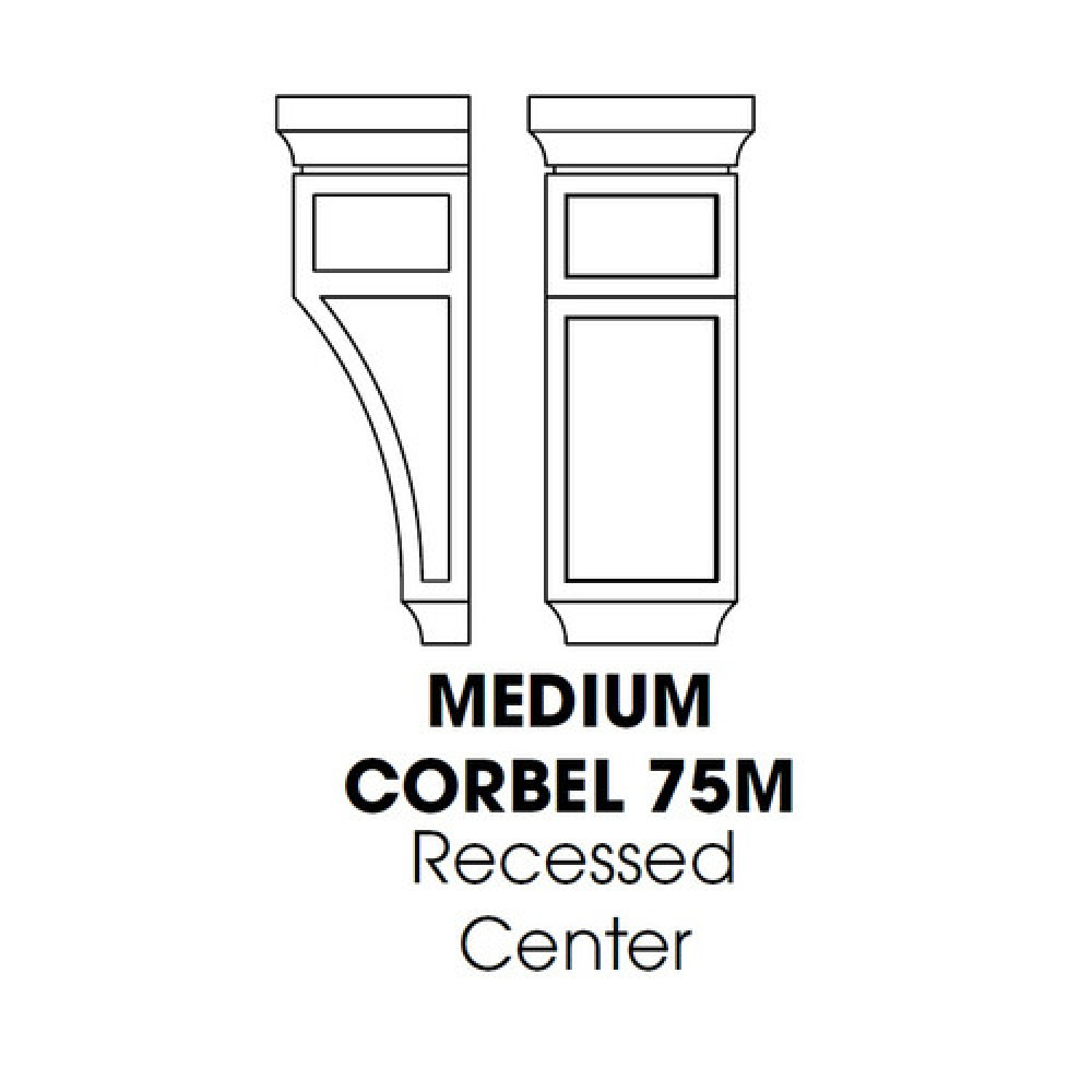 Boca White - Medium Corbel Recessed Center 5.25"Wx4.5Dx12.5"H