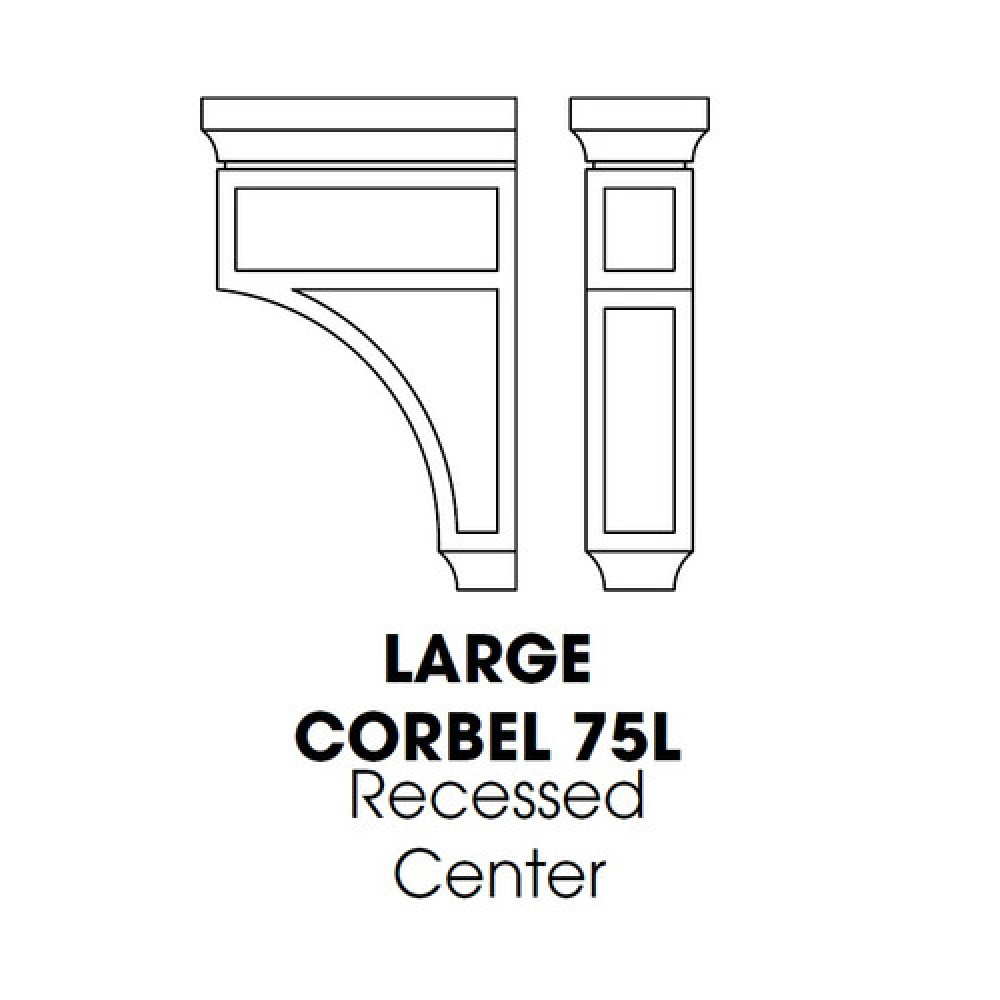 Black Blaze Shaker - Large Corbel Recessed Center 3.5"Wx8"Dx12.5"H