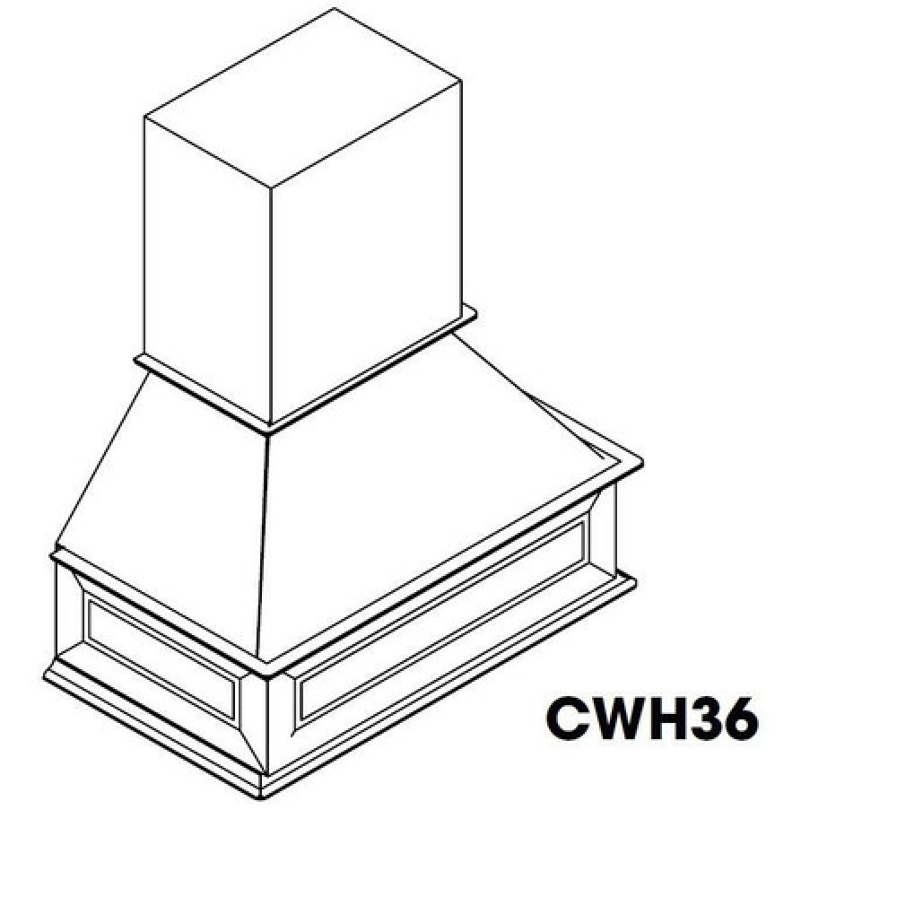Homestead Oak Shaker - Wood Hood 36"W