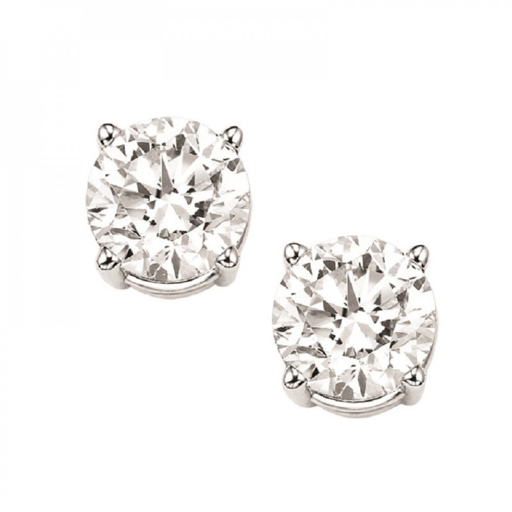 Diamond Stud Earrings In 14K White Gold (1 1/4 Ct. Tw.) I1/I2 - J 