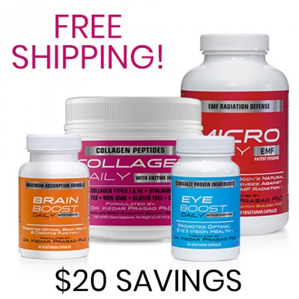Optimal Bundle Dr. Prasad's Choice Collagen+EMF+Brain Boost+Eye Boost