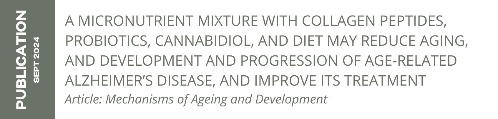 Mechanisms of Aging and Development Journal