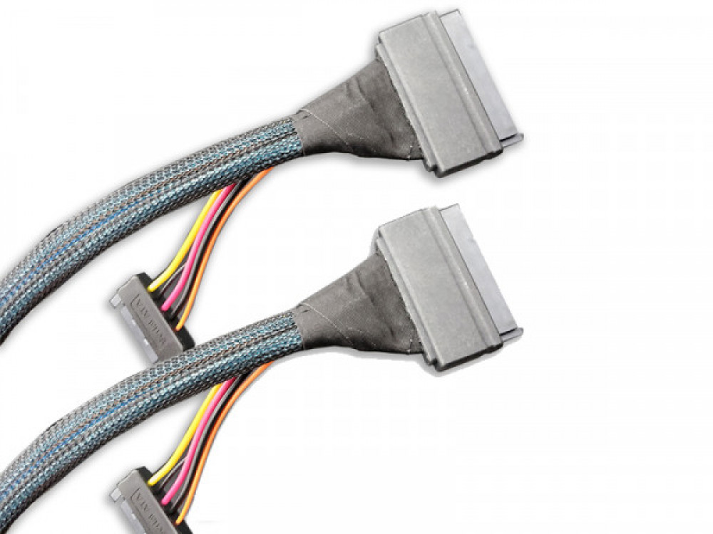 Gen5 QSFP-DD x8 76P to *2 U.2 (SFF-8639) 68P w/15P power