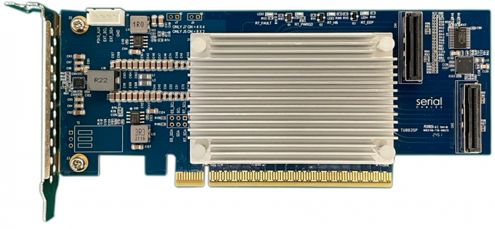 Gen5 PCIe x16 – dual x8 MCIO Internal Retimer Rev 1.2 (Phison Based) (Heatsink Only)