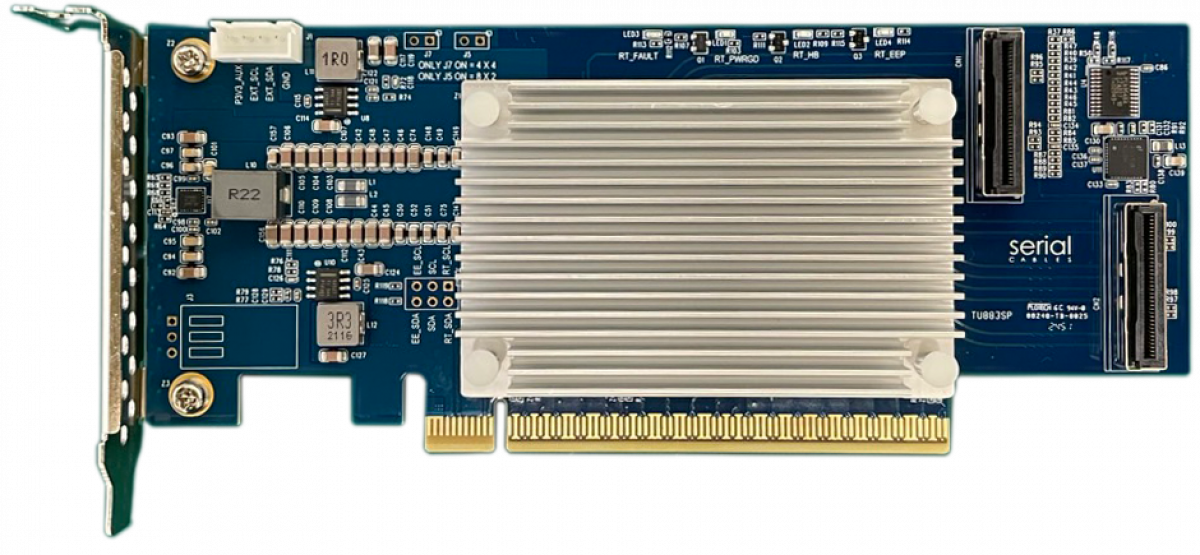Gen5 PCIe x16 – dual x8 MCIO Internal Retimer Rev 1.2 (Phison